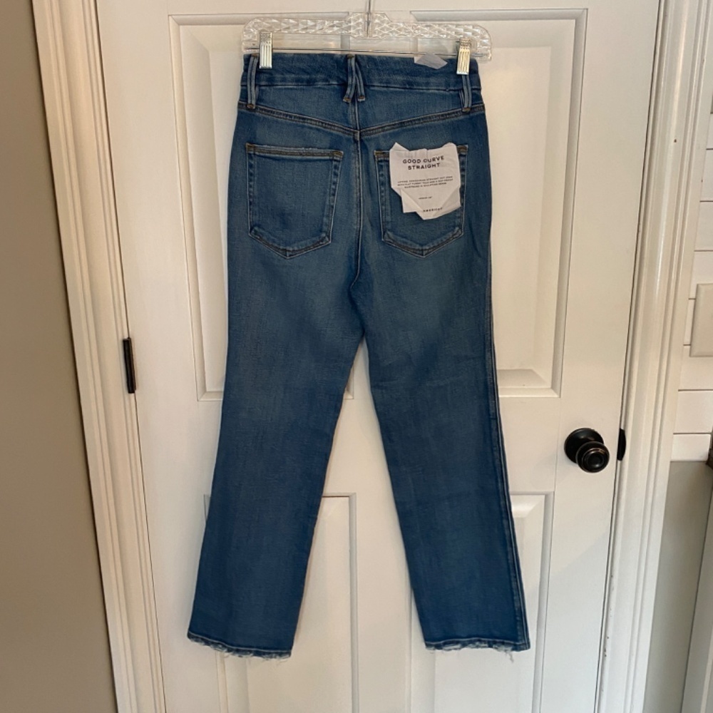 New! Good American Good Curve Straight Jean in Indigo nwt 33906 - Picture 8 of 16